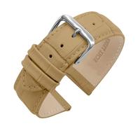 Eichmüller since 1950 Uhrenarmband Lederband Kalbsleder Alligator-/Krokoprägung 12/14/16/18/20/22 mm (Beige, 22 mm)