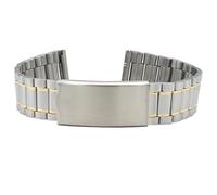 Eichmüller since 1950 Uhrenband Edelstahl in 12/14/16/18/20 mm Gliederband Silber Gold (Bicolor (021), 12 mm)