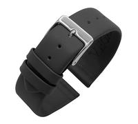 Eichmüller since 1950 Uhrenband Vegan Lederimitat in 14/16/18/20/22 mm Nahtlos in Schwarz Braun Grau Weiß Blau (B80 - Schwarz, 20 mm)