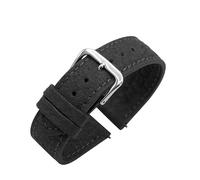 Eichmüller since 1950 Uhrenband Vegan Lederimitat in 14/16/18/20/22 mm veganes Leder Uhrband (Schwarz (0630), 20 mm)