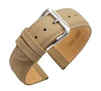 Eichmüller since 1950 Verjüngendes Lederband in 14-22 mm Uhrenarmband mit Naht (14 mm, Beige)