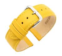 Eichmüller since 1950 Verjüngendes Lederband in 14-22 mm Uhrenarmband mit Naht (14 mm, Gelb)