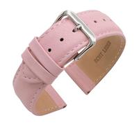 Eichmüller since 1950 Verjüngendes Lederband in 14-22 mm Uhrenarmband mit Naht (14 mm, Rosa)