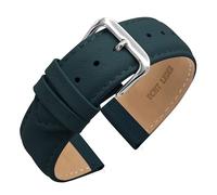 Eichmüller since 1950 Verjüngendes Lederband in 14-22 mm Uhrenarmband mit Naht (16 mm, Dunkelgrün)