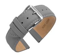 Eichmüller since 1950 Verjüngendes Lederband in 14-22 mm Uhrenarmband mit Naht (16 mm, Grau)
