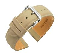 Eichmüller since 1950 Verjüngendes Lederband in 14-22 mm Uhrenarmband mit Naht (16 mm, Taupe)