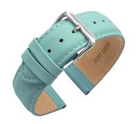 Eichmüller since 1950 Verjüngendes Lederband in 14-22 mm Uhrenarmband mit Naht (16 mm, Türkis)