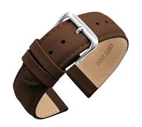 Eichmüller since 1950 Verjüngendes Lederband in 14-22 mm Uhrenarmband mit Naht (18 mm, Dunkelbraun)