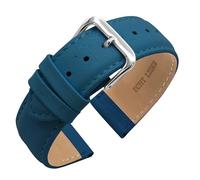 Eichmüller since 1950 Verjüngendes Lederband in 14-22 mm Uhrenarmband mit Naht (18 mm, Petrol)