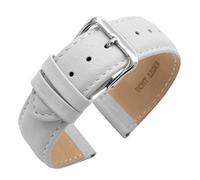 Eichmüller since 1950 Verjüngendes Lederband in 14-22 mm Uhrenarmband mit Naht (18 mm, Weiß)