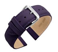 Eichmüller since 1950 Verjüngendes Lederband in 14-22 mm Uhrenarmband mit Naht (22 mm, Brombeere)
