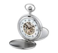 Eichmüller Taschenuhr mechanisch Doppeldeckel teilskeletttiert beiseitig aufklappbar