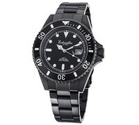 Eichmüller Taucher Herrenuhr Edelstahl Schwarz Datumsanzeige und Drehlünette 200M 20ATM