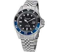 Eichmüller Taucheruhr Silber Lupe Herren Armbanduhr Taucher Uhr Edelstahl 20 ATM Miyota 2115 (Blau)