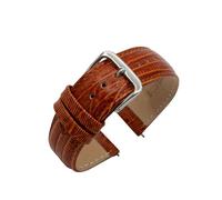 Eichmüller Uhrband Eidechse Prägung 12/14/16/18/20 mm Kalbsleder Schwarz Braun Grün Rot Blau (Braun, 20 mm)