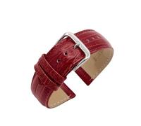 Eichmüller Uhrband Eidechse Prägung 12/14/16/18/20 mm Kalbsleder Schwarz Braun Grün Rot Blau (Rot, 18 mm)