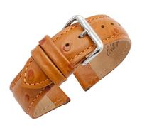 Eichmüller Uhrband Strauß Prägung 12/14/16/18/20 mm Kalbsleder Schwarz Braun Blau (Braun, 18 mm)