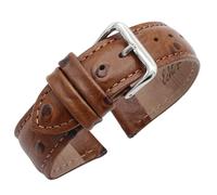 Eichmüller Uhrband Strauß Prägung 12/14/16/18/20 mm Kalbsleder Schwarz Braun Blau (Dunkelbraun, 20 mm)