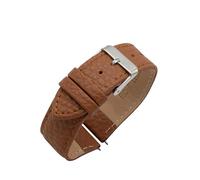 Eichmüller since 1950 Uhrenband Leder in 18/20/22 mm Kalbsleder Büffel Narbung Lederband (Hellbraun (0132), 18 mm)