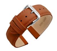 Eichmüller Verjüngendes Lederband in 14-22 mm Uhrenarmband mit Naht (20 mm, Braun)