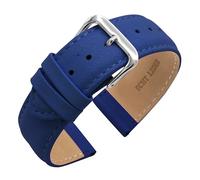 Eichmüller Verjüngendes Lederband in 14-22 mm Uhrenarmband mit Naht (22 mm, Dunkelblau)