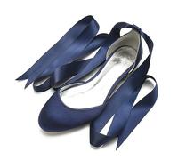EICOFF Damen Flache Schuhe Ballerinas mit Niedriger Absatz Schnürung Brautschuhe Flach Business Büro Arbeitsschuhe Bequeme Elegante Flats,Dark Blue,41 EU