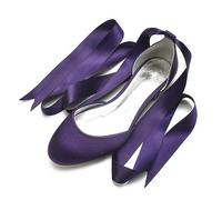 EICOFF Damen Flache Schuhe Ballerinas mit Niedriger Absatz Schnürung Brautschuhe Flach Business Büro Arbeitsschuhe Bequeme Elegante Flats,Dark Purple,43 EU
