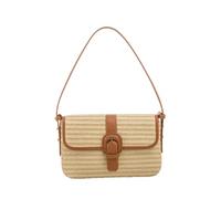 EIDIRGHB Strohtaschen Damen Shopper Strohhalmbutte Gewebter Strandtasche Sommer Strohkupplungen Boho Crossbody Taschen Für Frauen Kleine Raffia -umhängetasche-braun