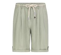 Eight 2 Nine Damen Bermuda Shorts aus Leinen Viskose Mix Leichte Sommerhose mit Kordelgürtel und Paperbag Bund Green XS