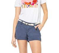 Eight 2 Nine Damen Chino Shorts Hose mit Flecht-Gürtel