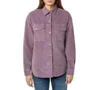 Eight 2 Nine Damen Cord Hemdjacke - Lässige Cordjacke mit Knopfleiste purple S