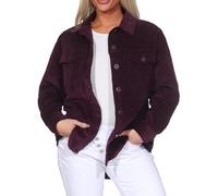 Eight 2 Nine Damen Cord Shacket lässige Hemdjacke Oversize Damenjacke LETN-083 Lambrusco Red M