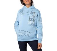 Eight 2 Nine Damen Hoodie Kapuzenpullover Allover Küstenprint Light-Blue S