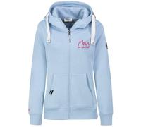 Eight 2 Nine Damen Kapuzen-Sweatjacke Moin Zip-Hoodie Statement Maritim LETN-088 Chambray Blue S