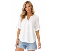 Eight 2 Nine Damen Leinen Bluse atmungsaktiv Kurzarmbluse Sommer Urlaub