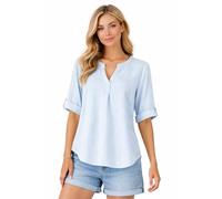 Eight 2 Nine Damen Leinen Bluse atmungsaktiv Kurzarmbluse Sommer Urlaub