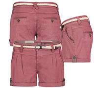 Eight 2 Nine Damen Short Bermuda Kurze Hose Sommer Chino Stoff Hotpants mit Gürtel, Hosengröße:L / 40, Farbe:Rosa