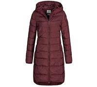 Eight 2 Nine Damen Steppmantel LETN-039 Lange Stepp-Jacke mit Kapuze wine red XL