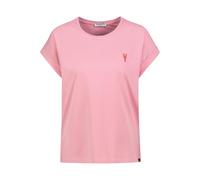 Eight 2 Nine Damen T Shirt Baumwolle mit Armaufschlag und maritimer Stickerei auf der Brust Anker Muschel Schiff Hummer Middle-Rose L