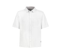 Eight 2 Nine Herren Kurzarmhemd Leinen Viskose Mix Regular Fit Kurzarm Hemd mit Brusttasche und Kontrastdetails White L