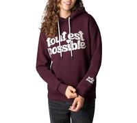 Eight 2 Nine Sublevel Damen Hoodie Kapuzenpullover mit Stickereien Oversize dark-red M