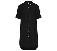 Eight2Nine Damen Kleid Unifarben Knopfleiste Kentkragen Umgeschlagene Ärmel