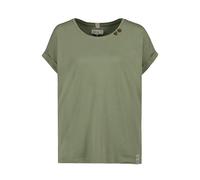 Eight2nine Damen T-Shirt kurz arm Sommer 100% Baumwolle Shirt, Farbe:Olive, Größe:M (38)