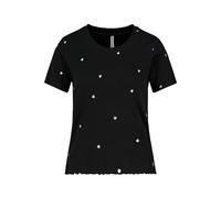 Eight2Nine RIB TOP WITH ALLOVER EMBROIDERY T-Shirt schwarz in XS