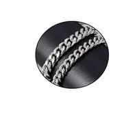 Eigso 2 Stück Edelstahl Kette Link Armband Set für Männer Frauen robuste Cuban Link Armbänder für Männer Freunde Ehemann Papa