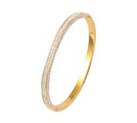 Eigso 4MM Gold Edelstahl Link Armband für Frauen Männer Unisex Elegant Titanium Armband Armreif für Frau Mann