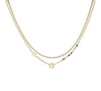 Eigso Double Layers Gold Halsketten für Frauen Männer Leben des Baumes Anhänger Kette Halskette für Frau