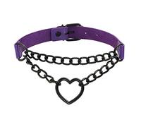 Eigso Frauen Vintage Punk Choker mit Herzform Anhänger Ketten Halskette Hip-Hop Schmuck verstellbar