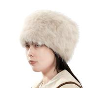 Eigso Frauen Winter Kunstpelzmütze für kalten Winter Fuzzy Fluffy Earwarmer Bucket Hat für Frau Ohrenschützer Russische Hüte