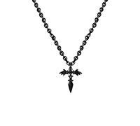 Eigso Gothic Black Wing Cross Chain Choker Kragen für Frauen Männer Classic Retro Goth Anhänger Halskette für Frau Mann Einstellbar